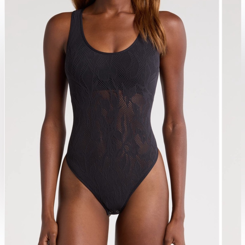 Free People Black Lace Bodysuit